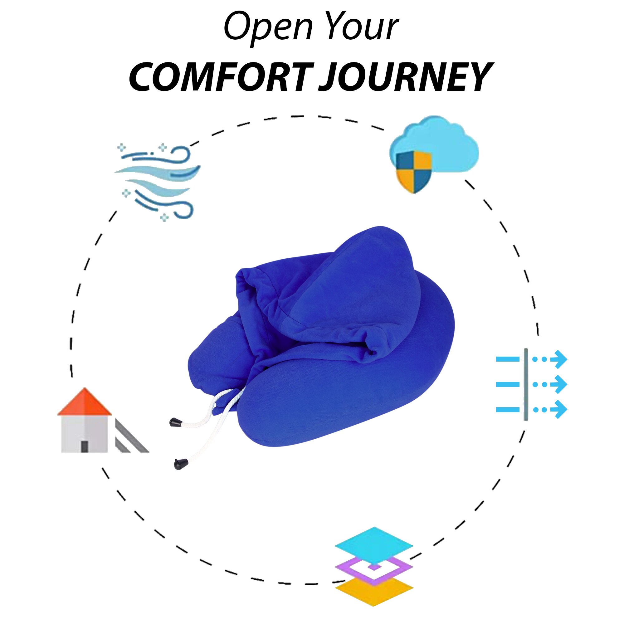 Neck Pillow with Hoddie (Eye mask) image 2