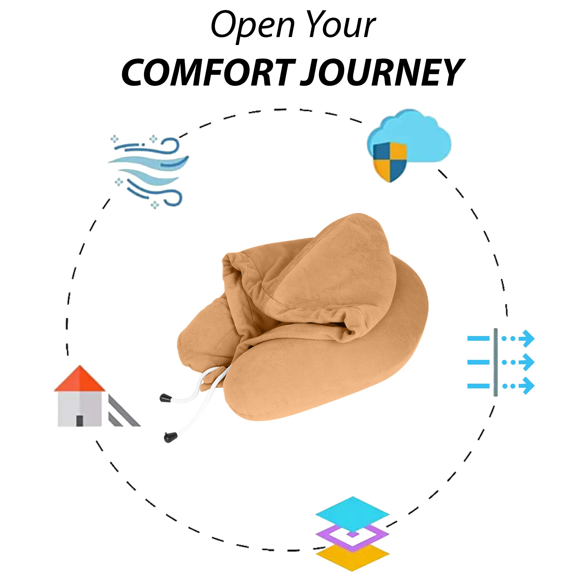 Neck Pillow with Hoddie (Eye mask) image 3