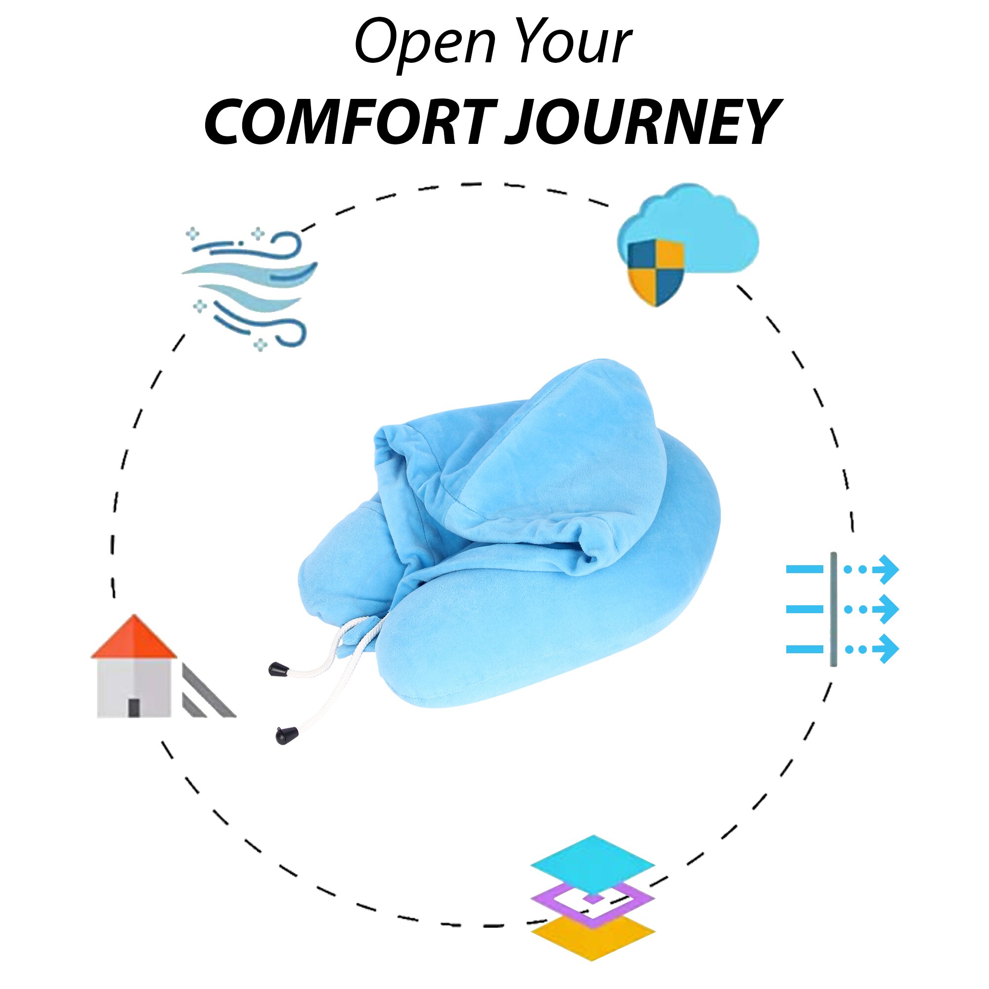 Neck Pillow with Hoddie (Eye mask) image 3