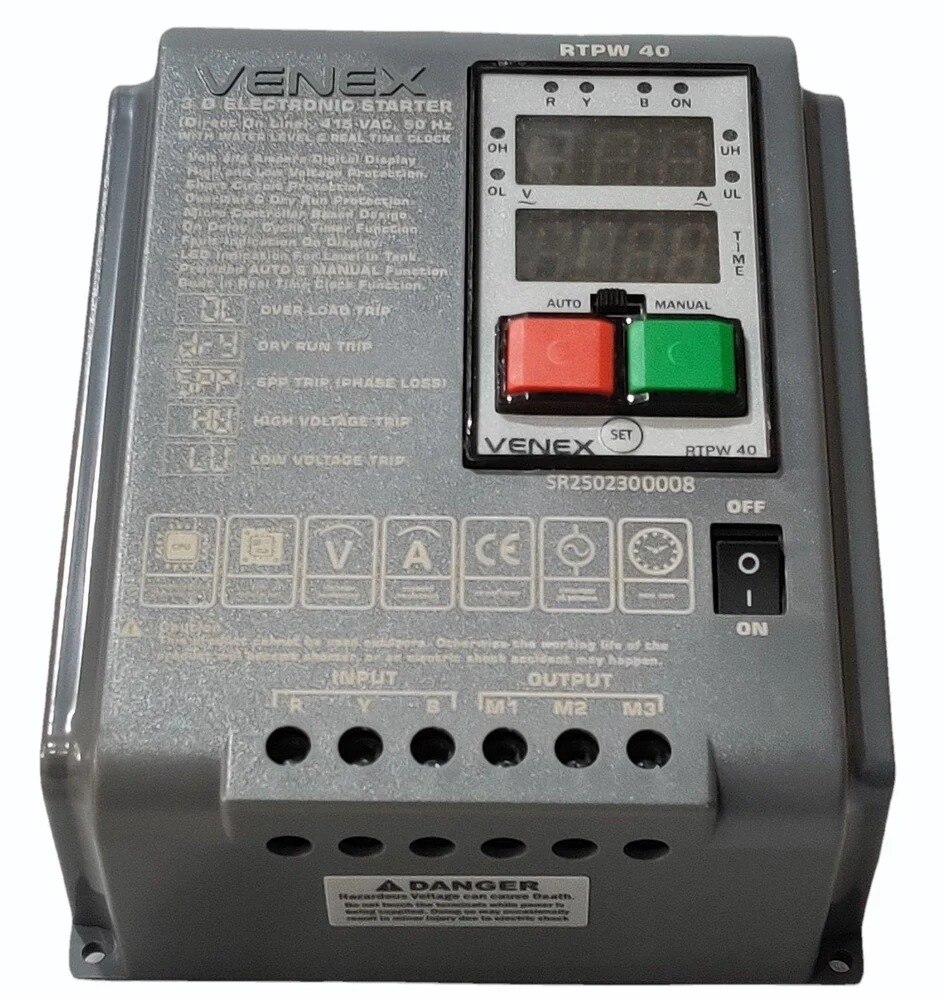 VENEX RTPW40 three phase digital automatic DOL starter with LLC and RTC timer image 4