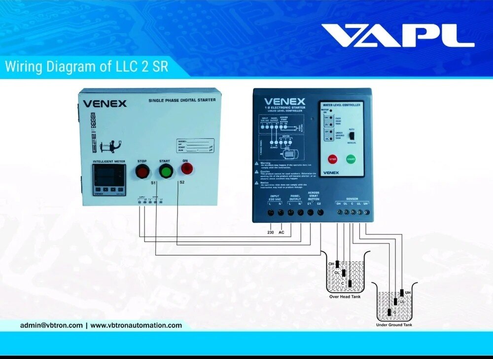 LLC40SRS Automatic Water Level Controller with S1S2 and C1 C2 for single phase submersible panel image 6