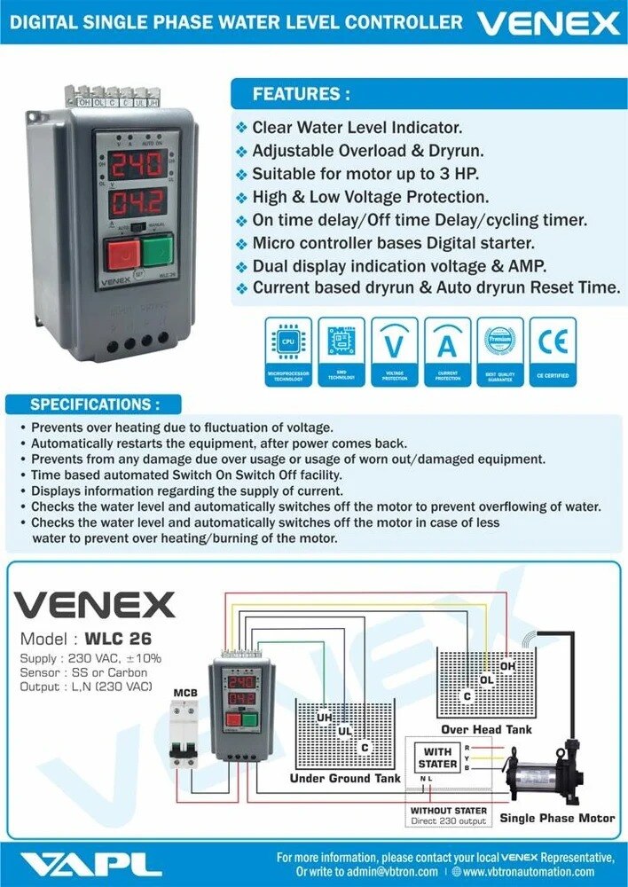 RSPW30 VENEX water level controller with real time clock RTC timer image 8