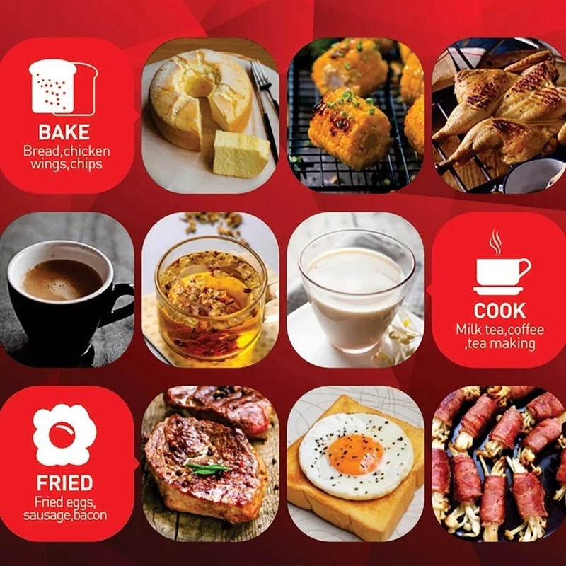 3-in-1 Breakfast Maker – Toaster Oven, Grill & Coffee (2788) image 7