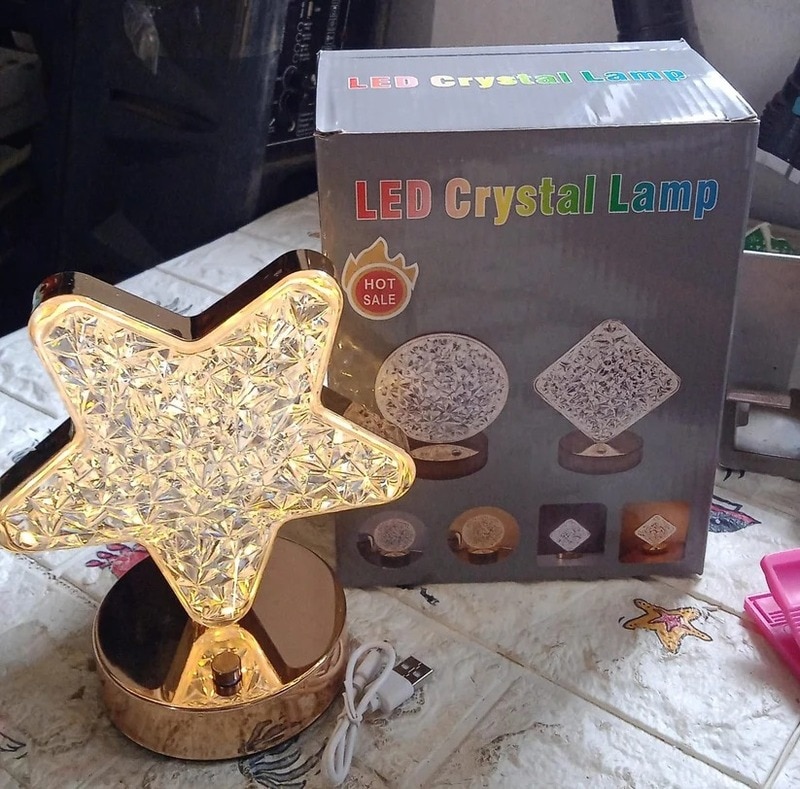 Crystal Diamond Lamp – USB Rechargeable, Dimmable LED (12571) image 2