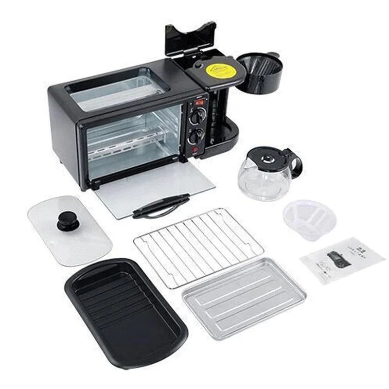 3-in-1 Breakfast Maker – Toaster Oven, Grill & Coffee (2788) image 3