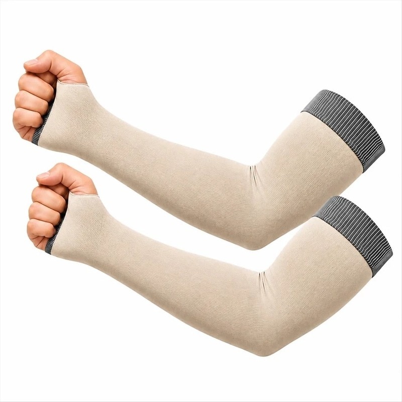 UV Protection Arm Sleeves with Thumb Holes for Cycling & Driving (24943) image 2