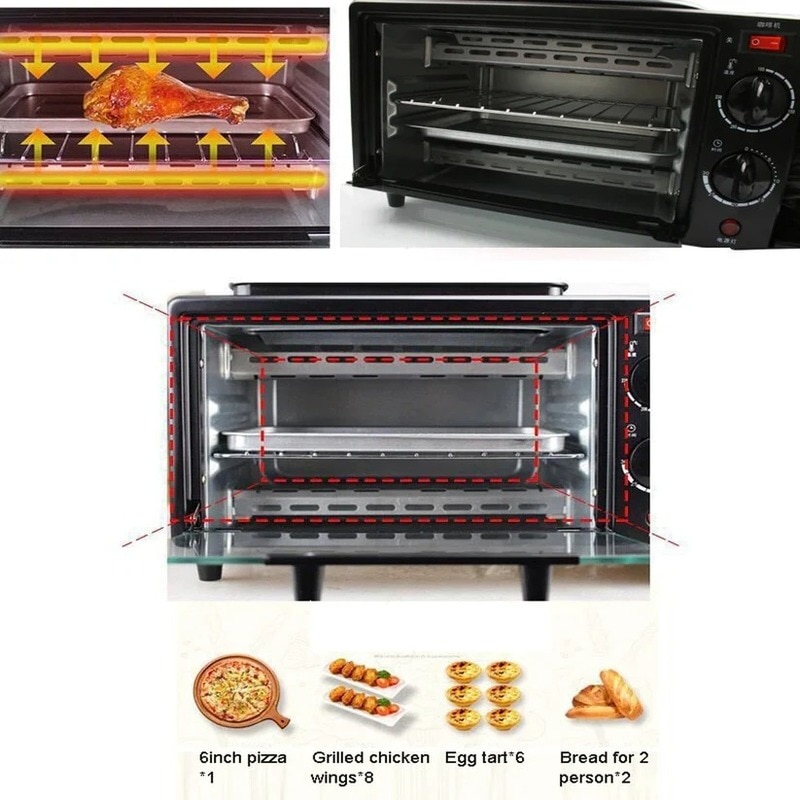 3-in-1 Breakfast Maker – Toaster Oven, Grill & Coffee (2788) image 6