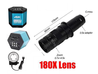 Sony 48MP 4K HD-MI USB-C Industrial Camera Digital Video Monocular Microscope Camera USB Zoom 180X   image 3