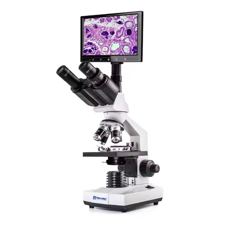 Trinocular Biological Digital Microscope with 9" HD Display | Lab, Education | Camera-Compatible & Adjustable LED image 2