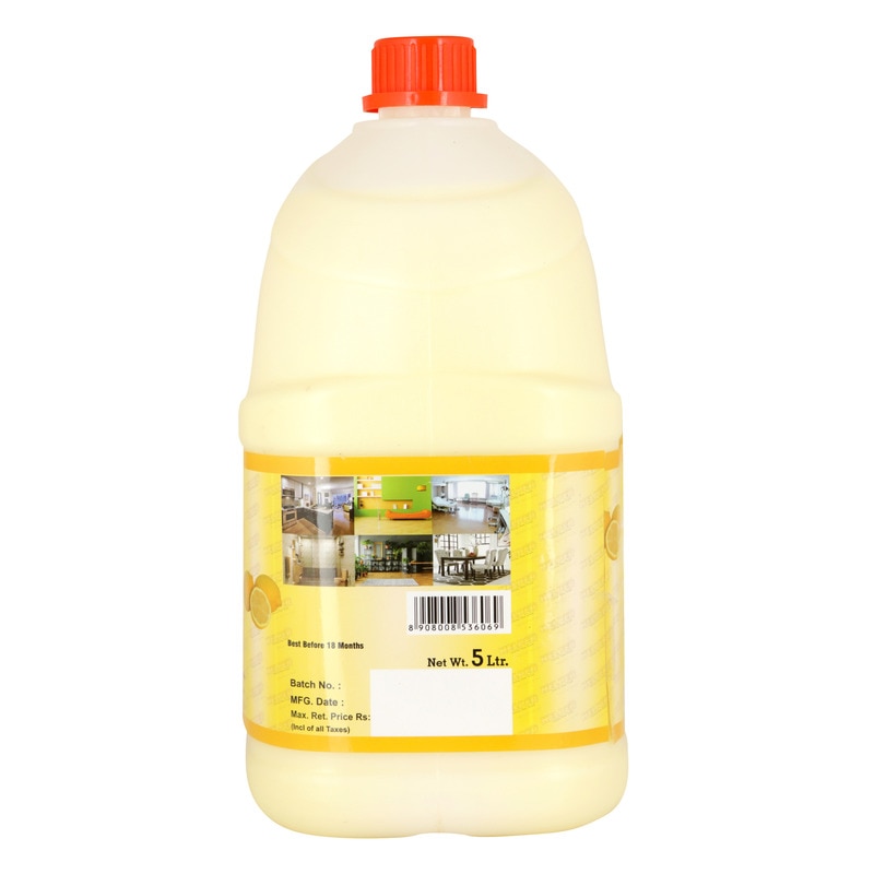 Herbal Scented Phenyle, Lemon - 5 Liter Can image 2