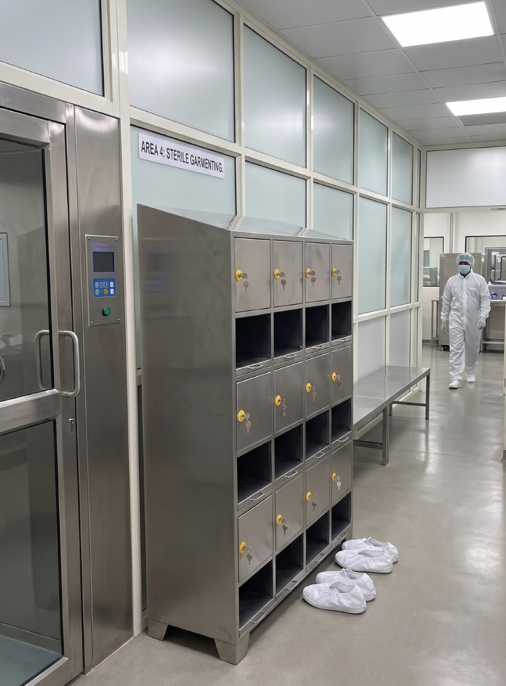 Stainless Steel Clean Room Locker with Shoe Cabinet image 2