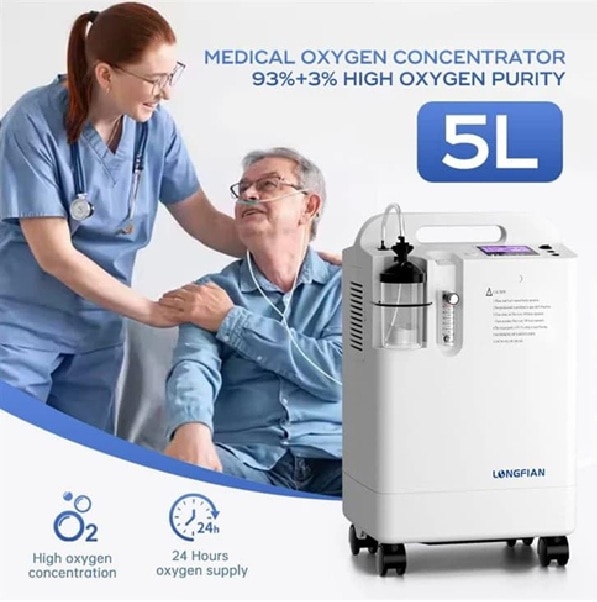 Longfian Oxygen Concentrator 5 Litres for Home - JAY-5CW - Above 93% / 2 Years warrenty image 2