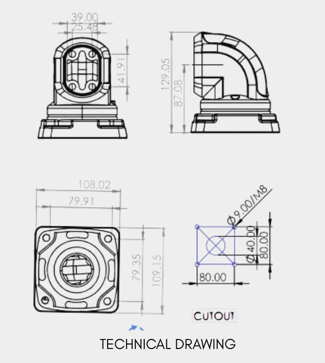 Top Mount Horizontal - Rotatable (50-65 Series) image 2