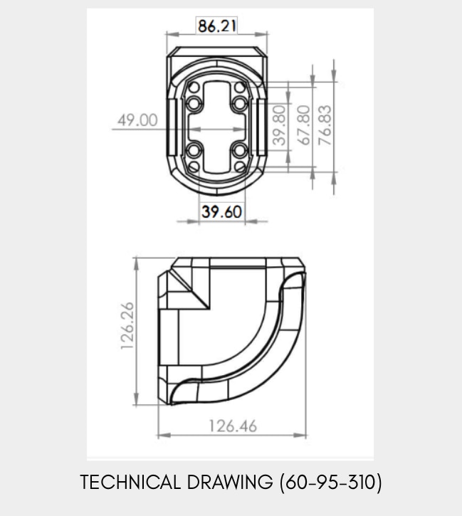 Right Angle Connector/Angle/Elbow (60-95 Series) image 2