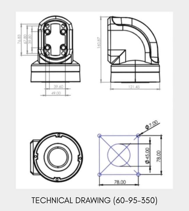 90° Angle HMI Enclosure Connector - Rotatable (60-95 Series) image 2