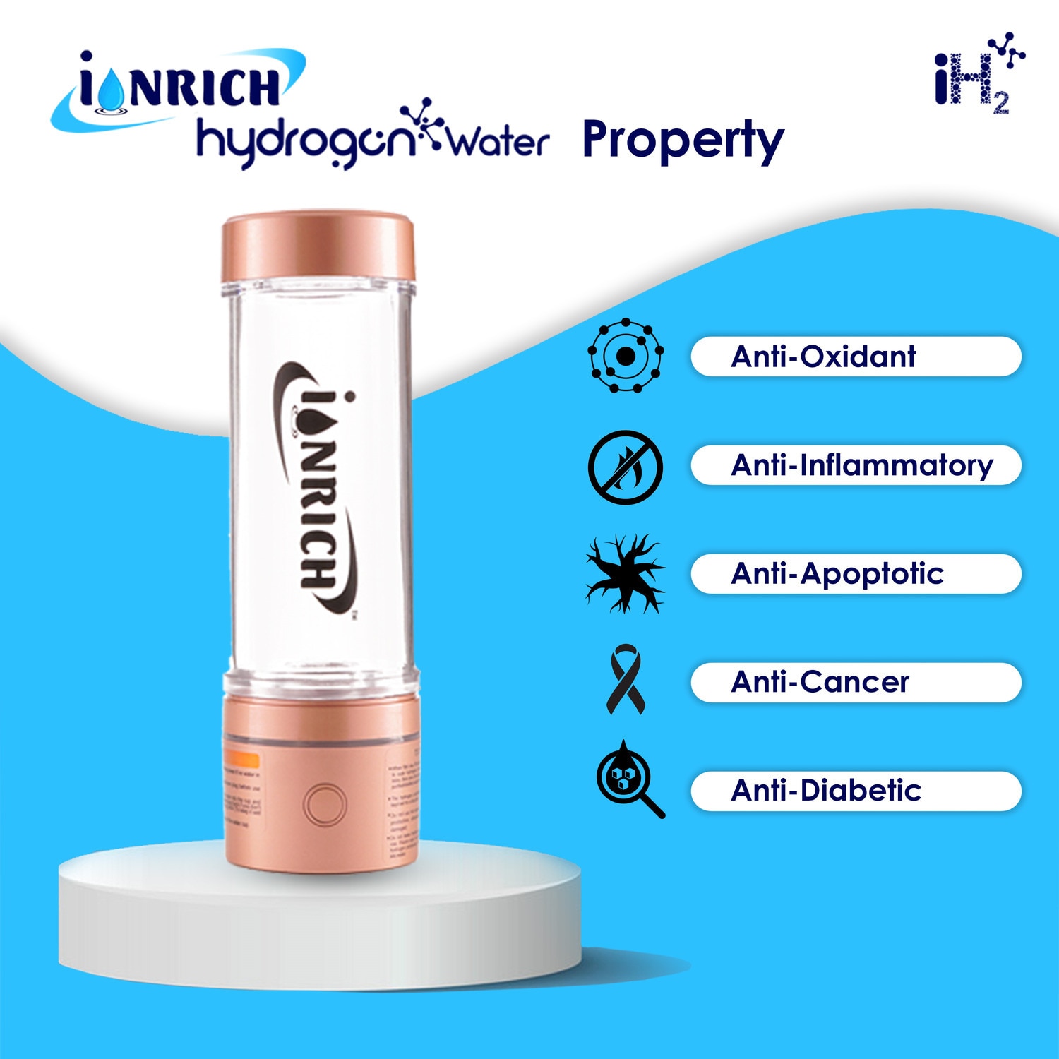 IONRICH HYDROGEN WATER BOTTLE (SPE-PEM Tech) image 5