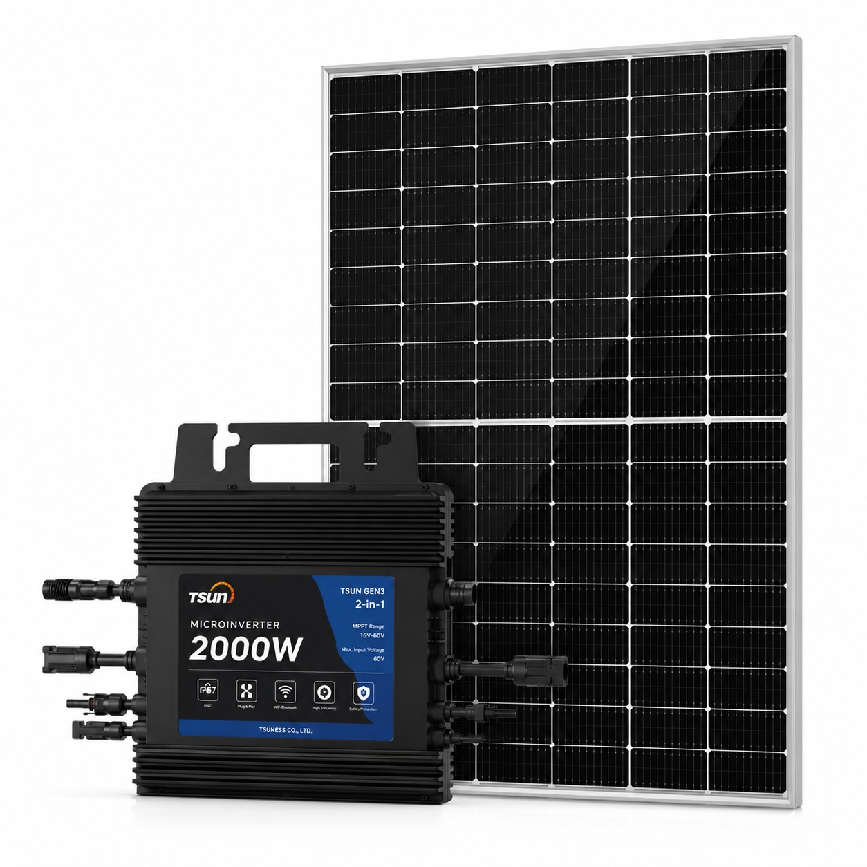 TSUN 2kW Single Phase Microinverter with 1 Meter Structure image 2