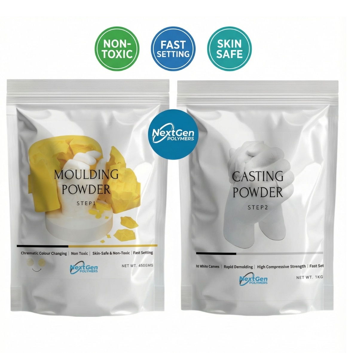 Couple Hand Casting Kit 3D Hand Mould & Casting  for Couples  1kg Casting Pack + 450g Moulding pack image 4