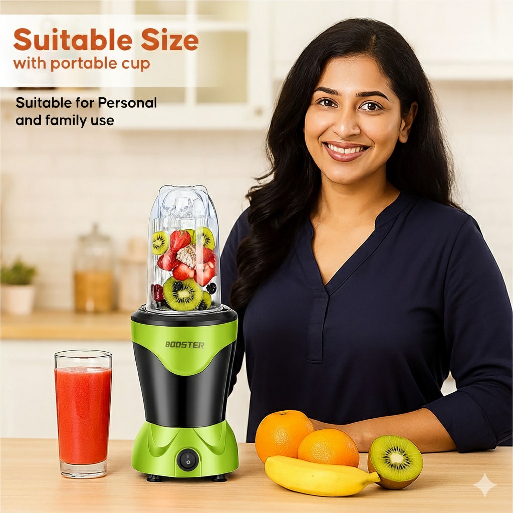 BOOSTER Powerful 400 W Juicer Mixer Grinder (Nutri_Pro | 2 Jars | Green) image 4