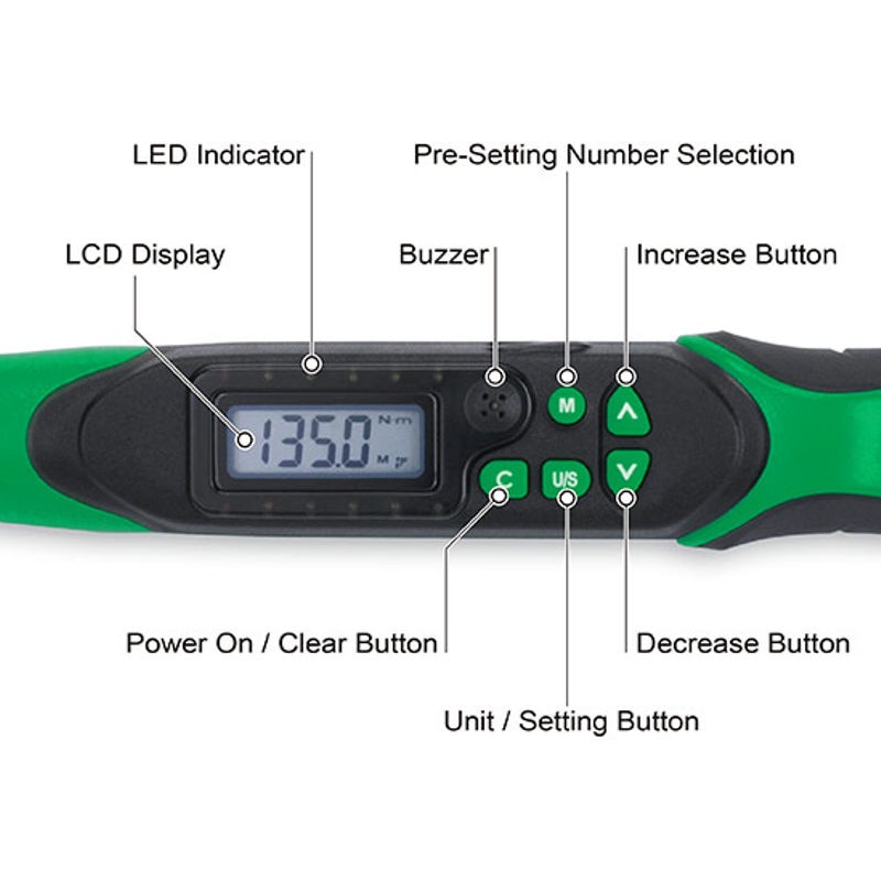 Digital Torque/Angle Wrench With Reversible Ratchet Insert Tool image 2