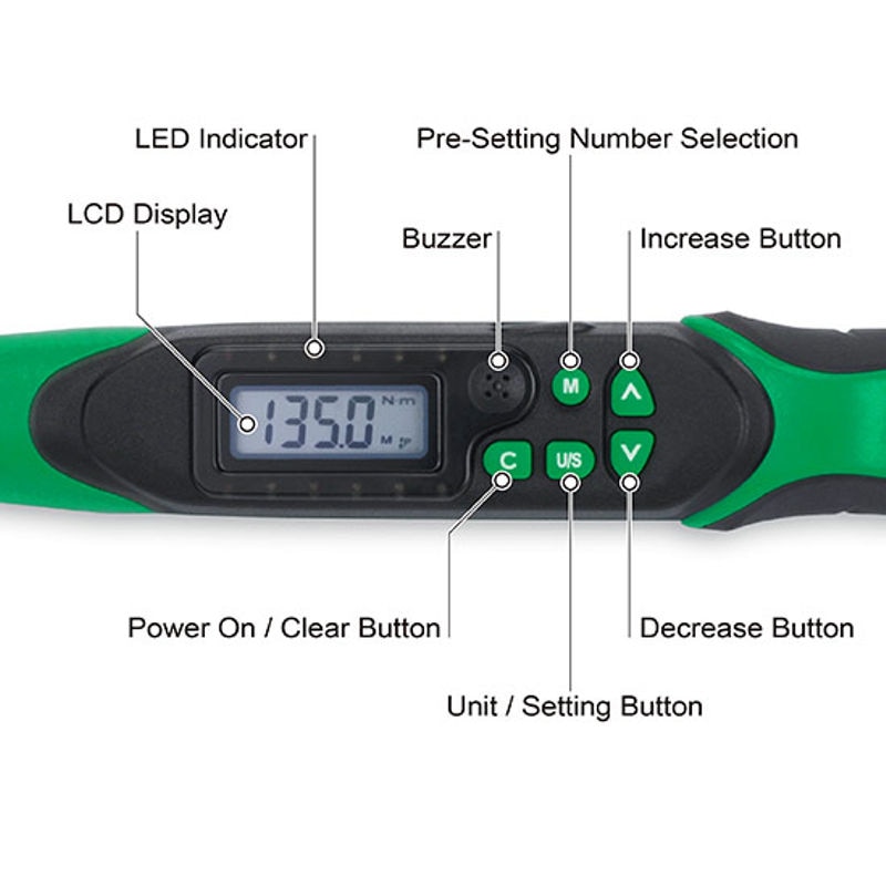 Digital Torque Wrench With Reversible Ratchet Insert Tool image 3