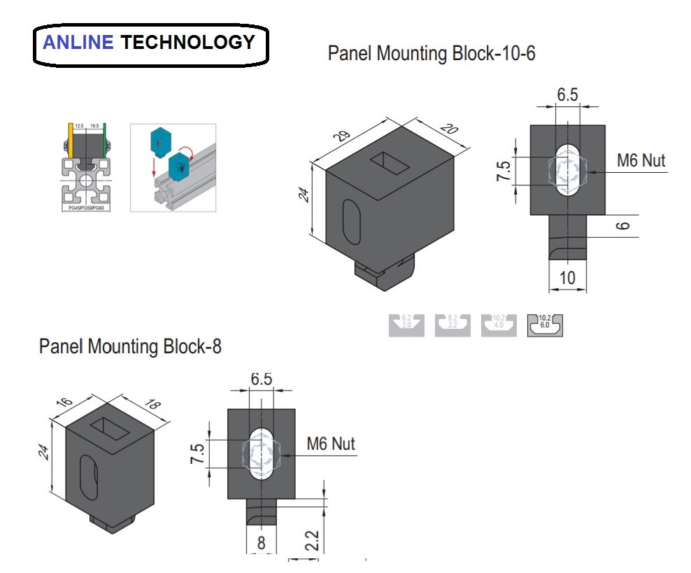 Panel Mounting Block -10-6  image 2