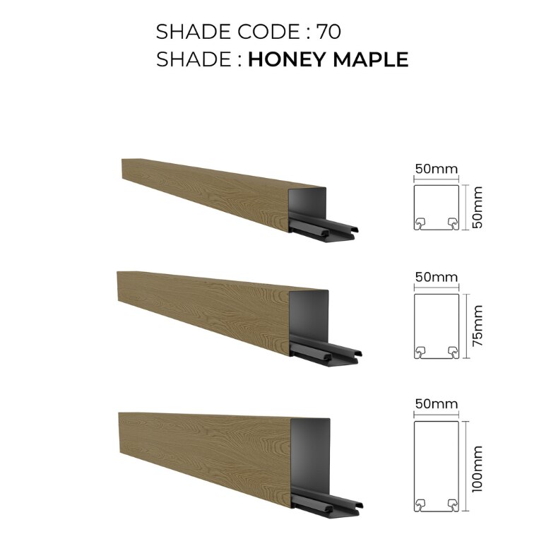 PVC Baffle Ceiling | Baffle Honey Maple R50 Large | Elegant and Durable Ceiling Solution for Spacious Interiors image 2
