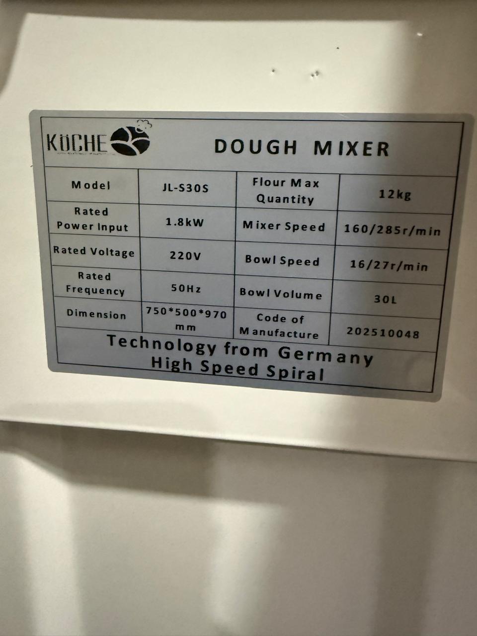 20 LTR SPIRAL MIXER image 4