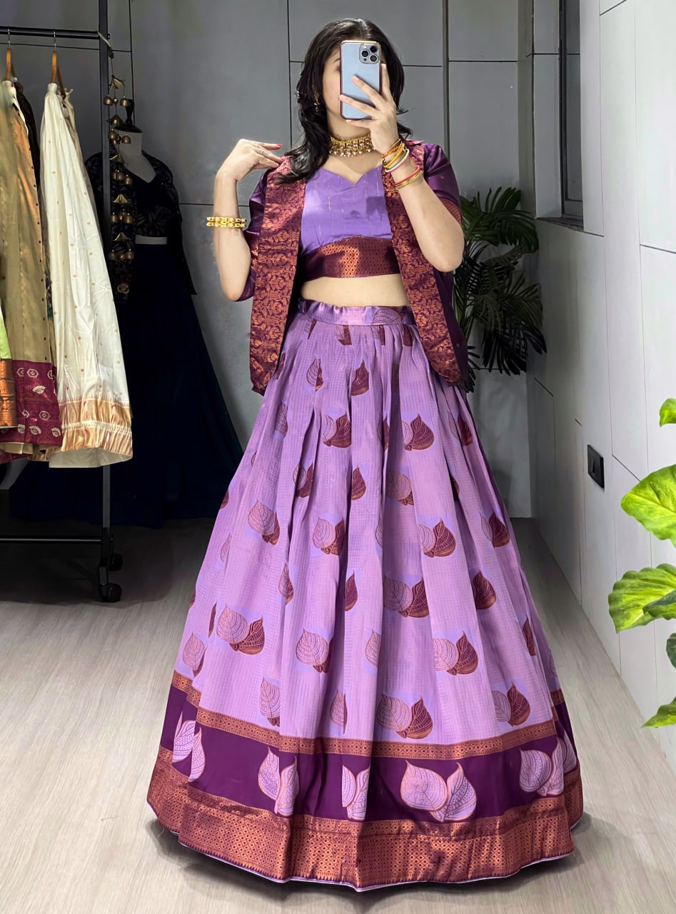 Rich silk Koti jacket Lehenga Sets image 3