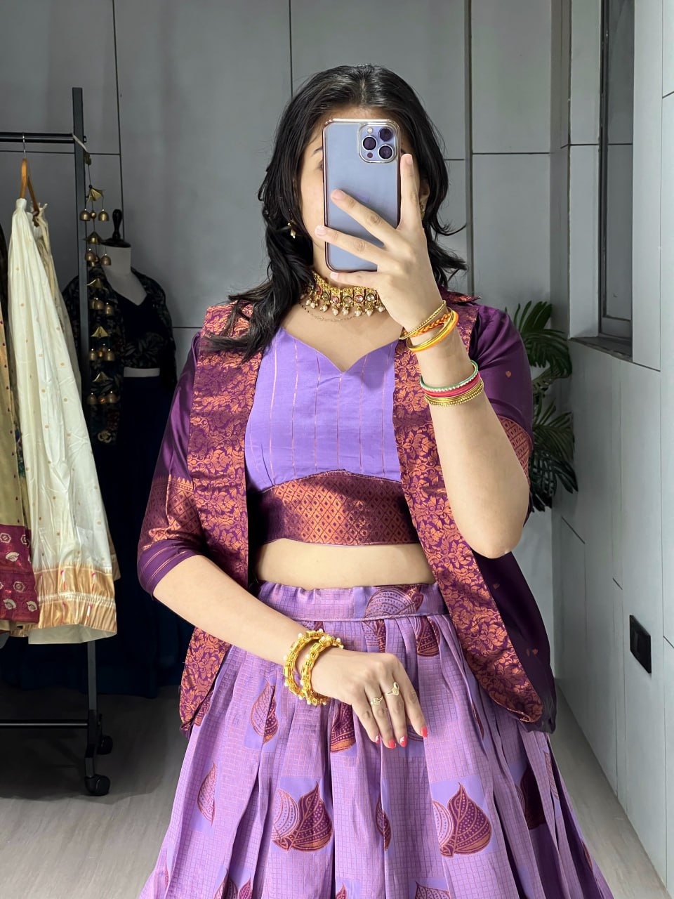 Rich silk Koti jacket Lehenga Sets image 4