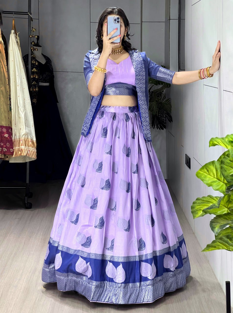 Rich silk Koti jacket Lehenga Sets image 4