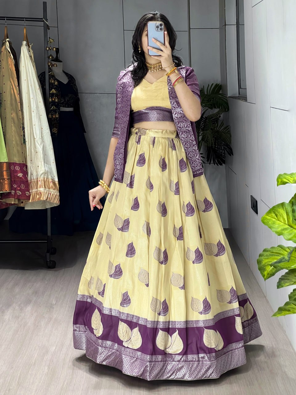 Rich silk Koti jacket Lehenga Sets image 4