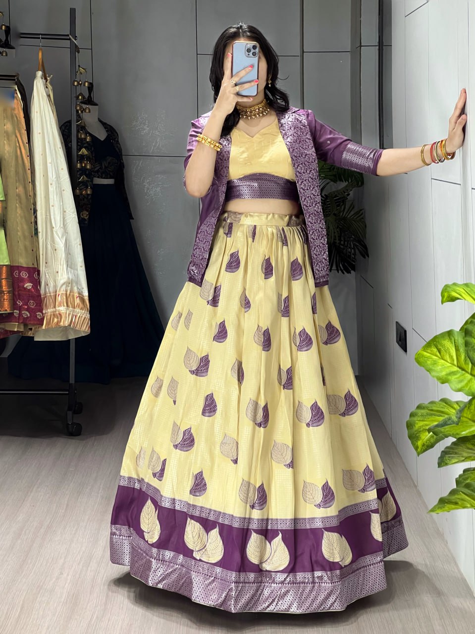 Rich silk Koti jacket Lehenga Sets image 3
