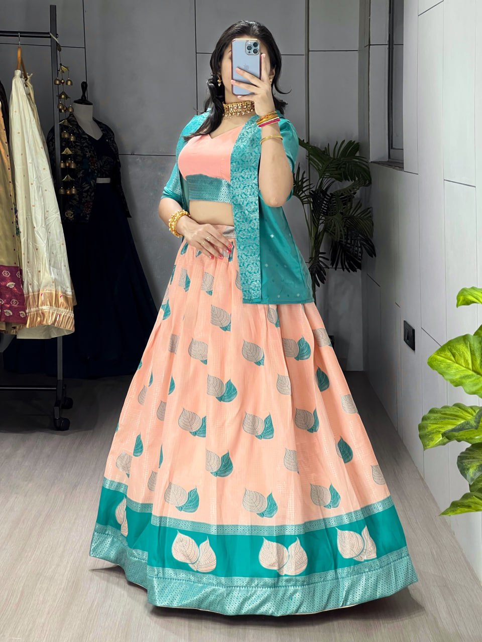 Rich silk Koti jacket Lehenga Sets image 2