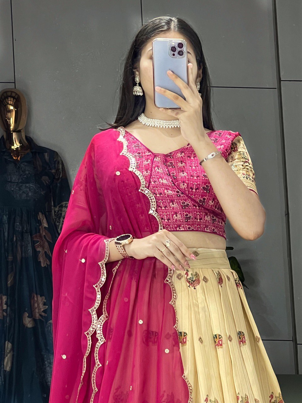 Pink Kalamkari Lehenga image 2