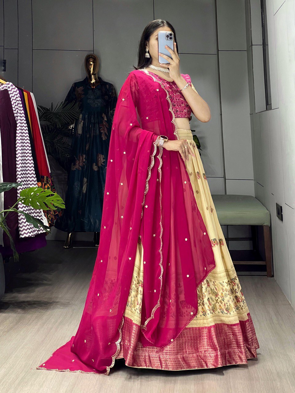 Pink Kalamkari Lehenga image 3