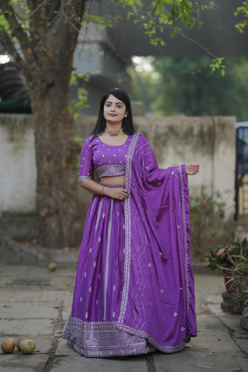 Classical Embroidery Lehenga Set image 6