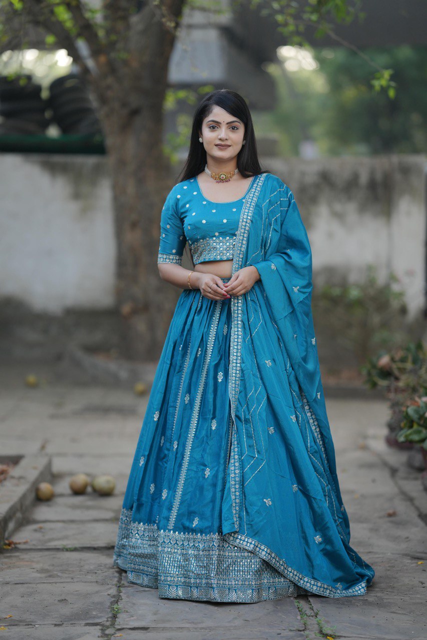 Classical Embroidery Lehenga Set image 5
