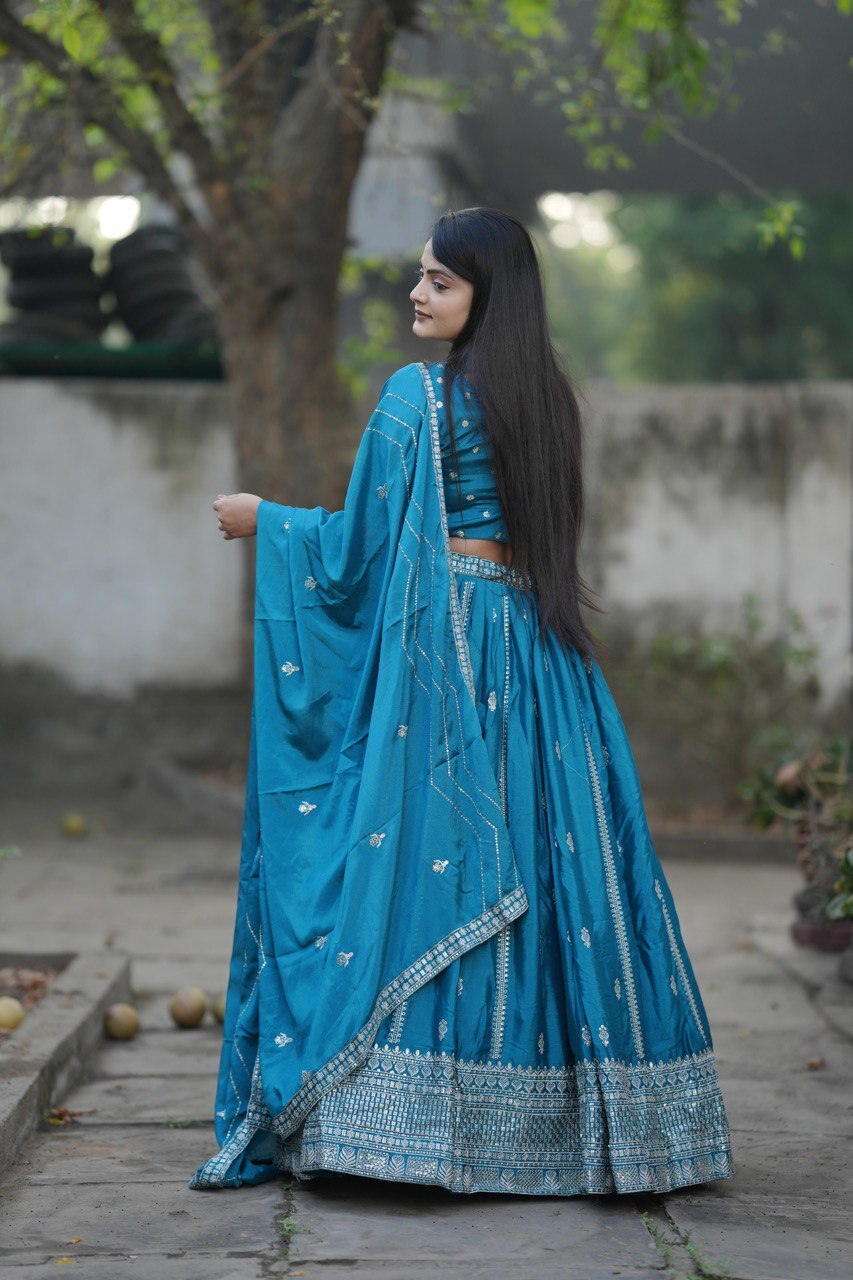 Classical Embroidery Lehenga Set image 4
