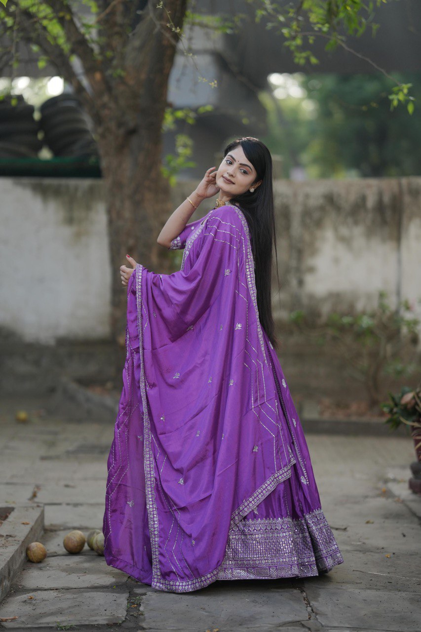 Classical Embroidery Lehenga Set image 4