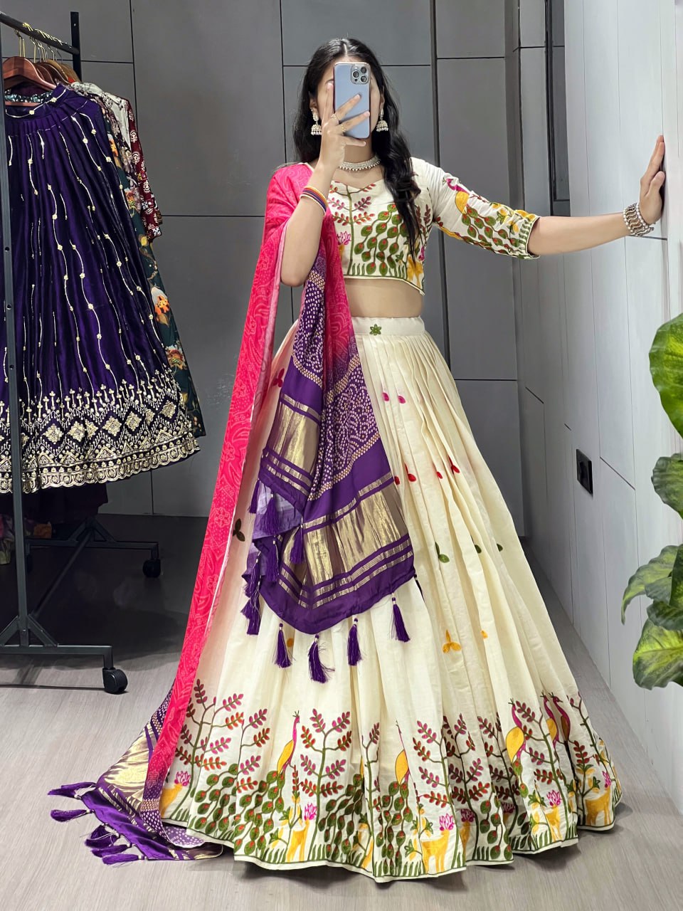 Fully Stitched Cotton Embroidery Work Lehenga image 3