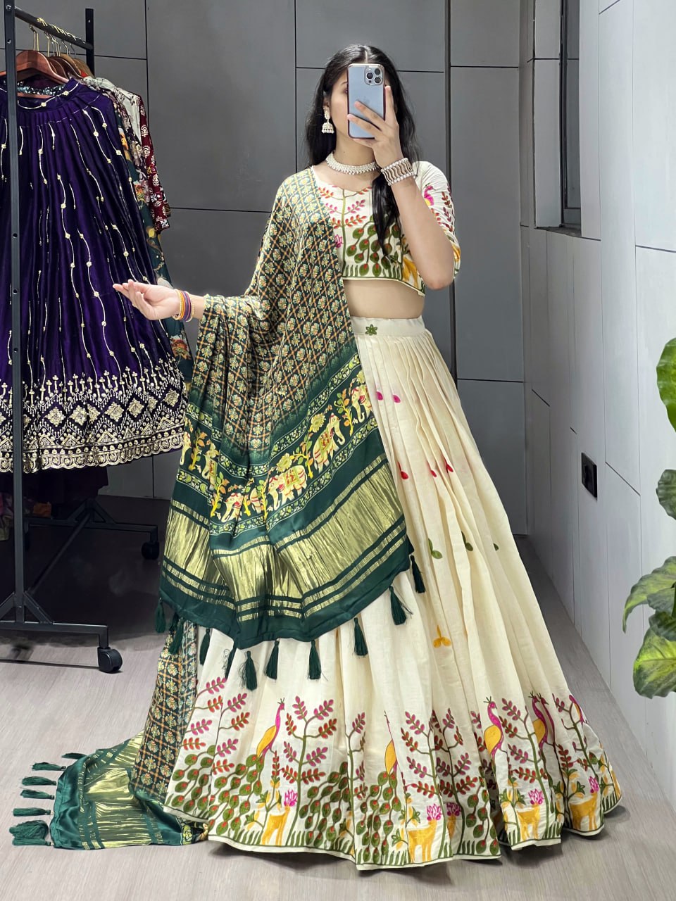 Fully Stitched Cotton Embroidery Work Lehenga image 4