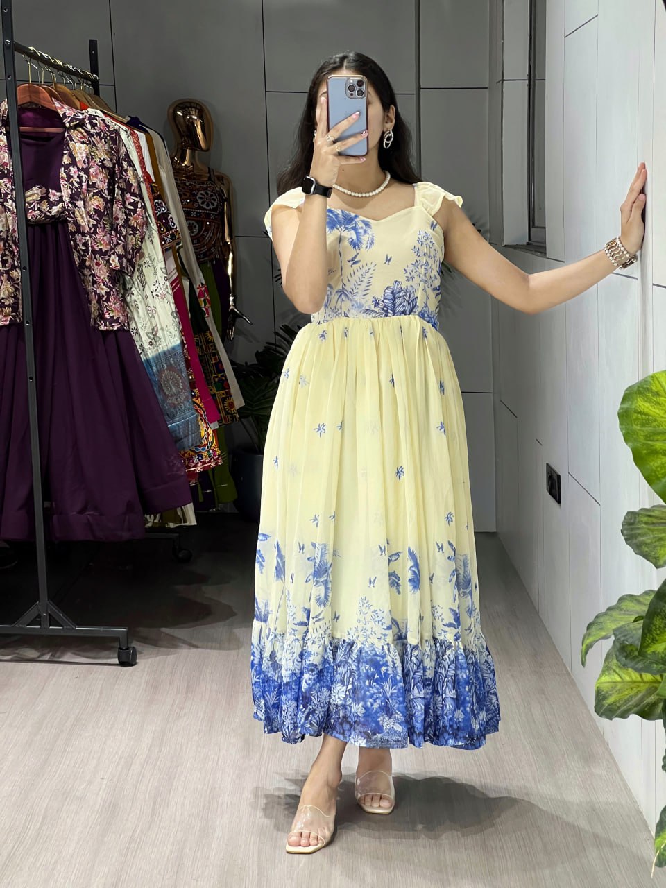 Royal Blue Majestic Frill Kurti image 5