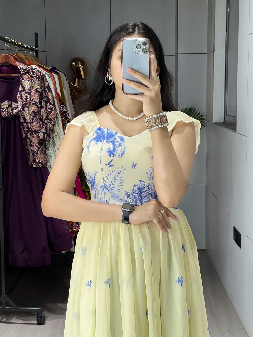 Royal Blue Majestic Frill Kurti image 3