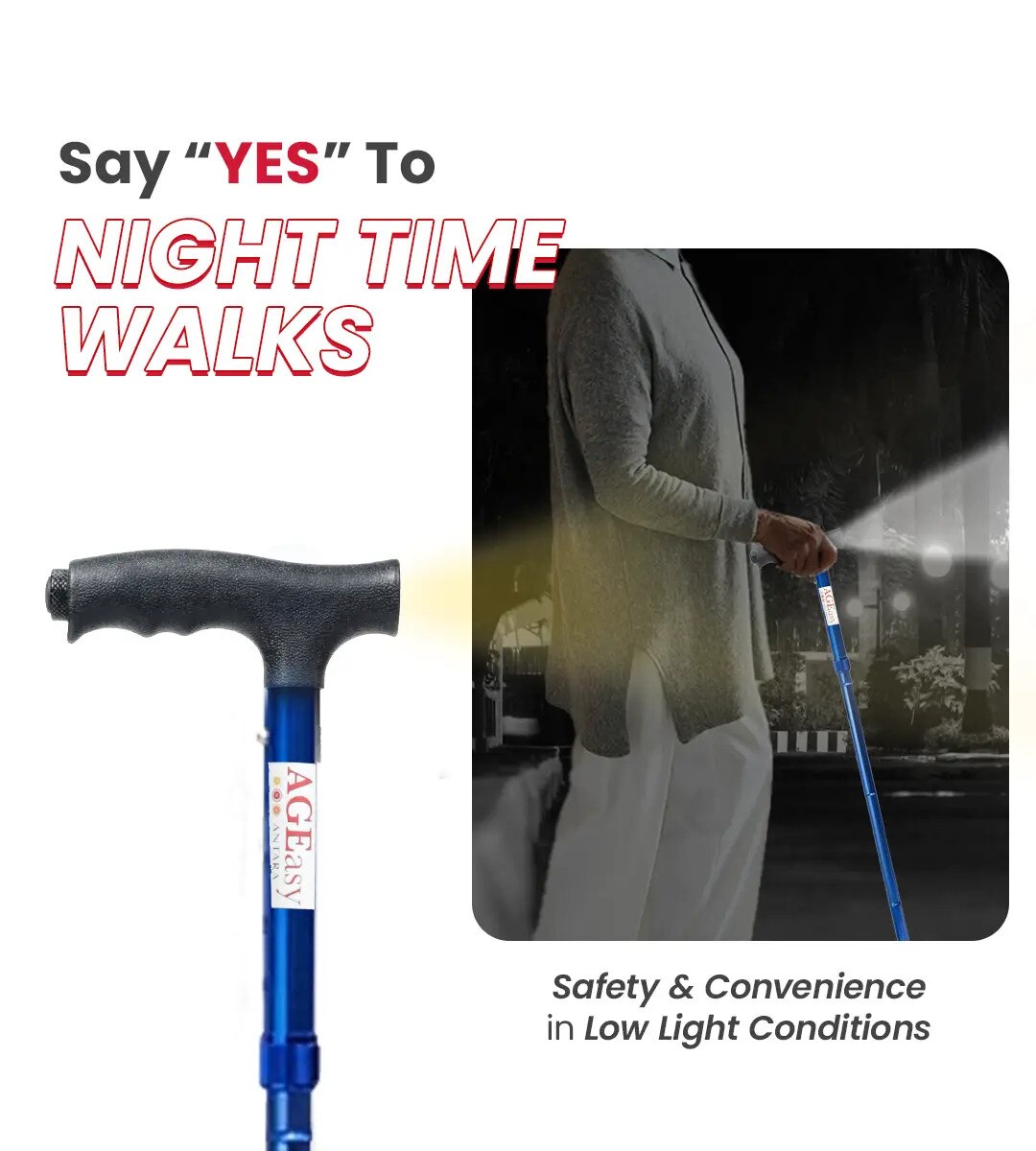 Pivot Walking Stick with Torch (Blue) image 7