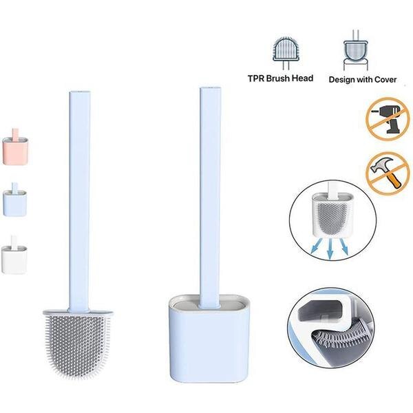 Silicone Toilet Brush with Holder Stand – Hygienic Deep Cleaning image 3