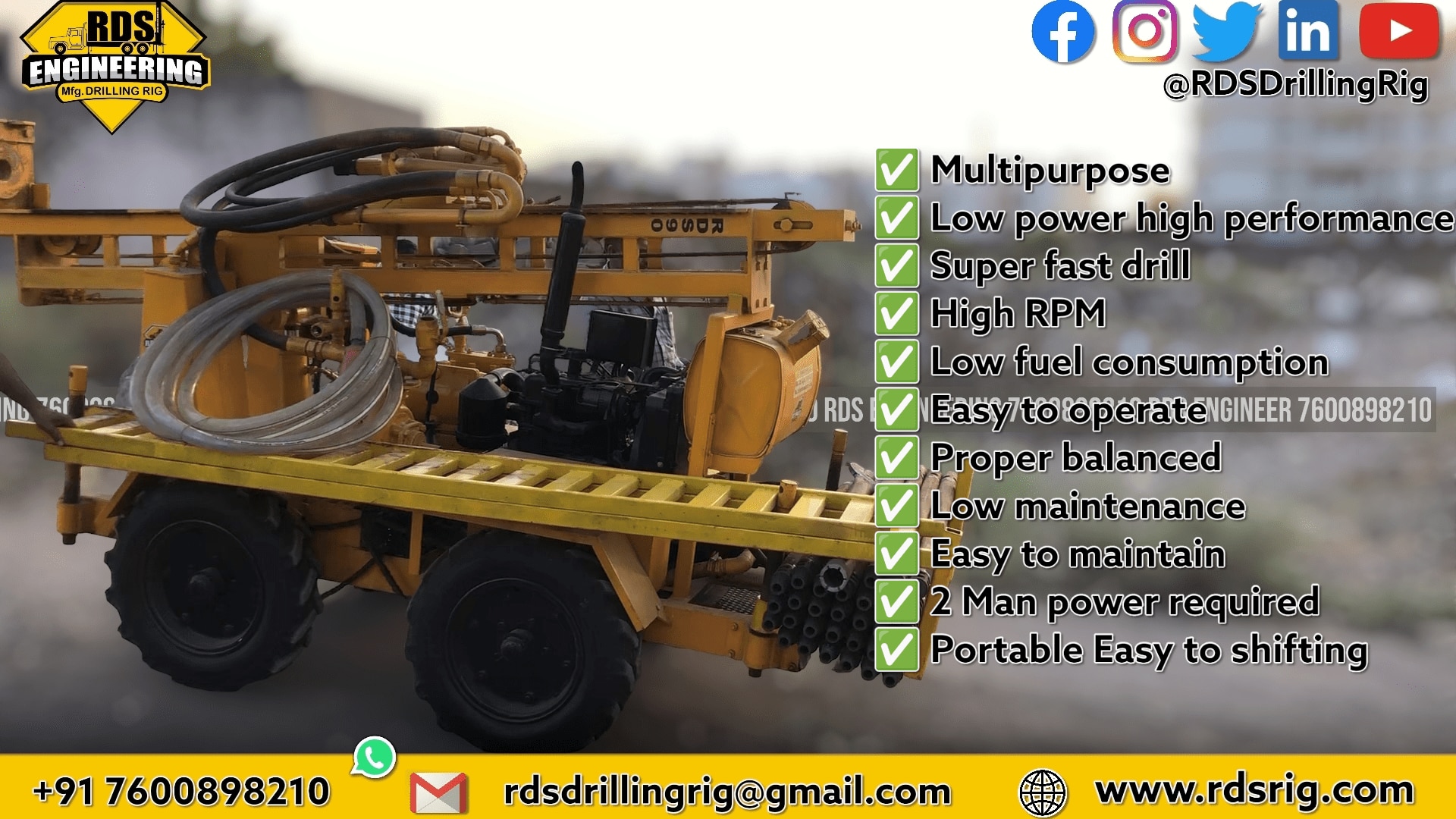 RDS-90 4x4 Mini Core Drilling Rig image 6