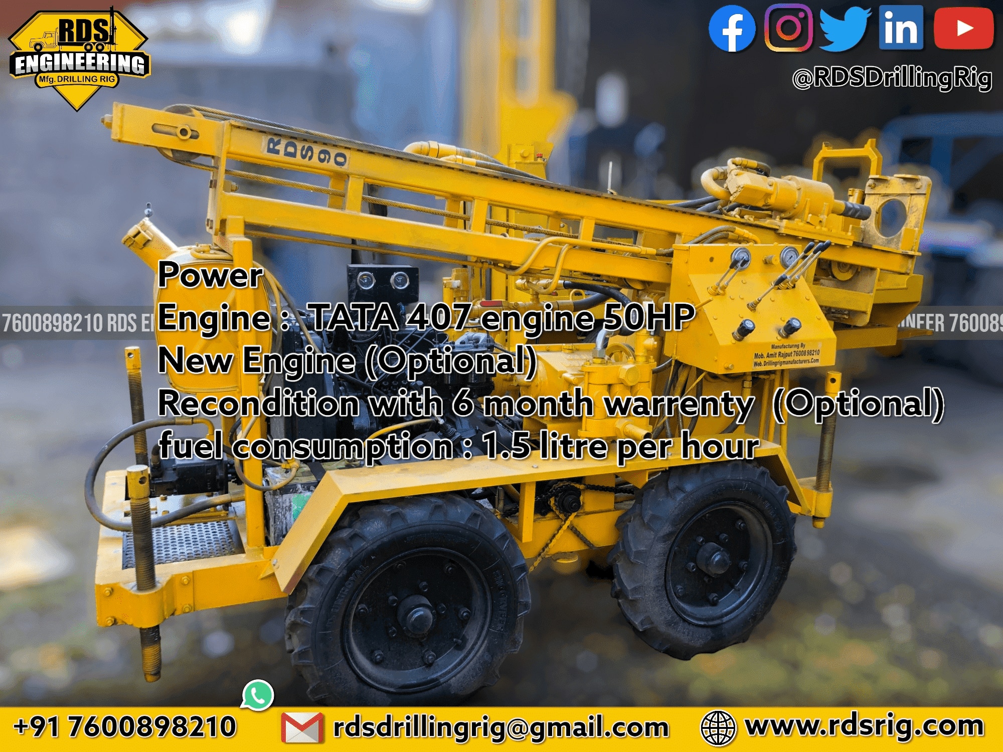 RDS-90 4x4 Mini Core Drilling Rig image 9