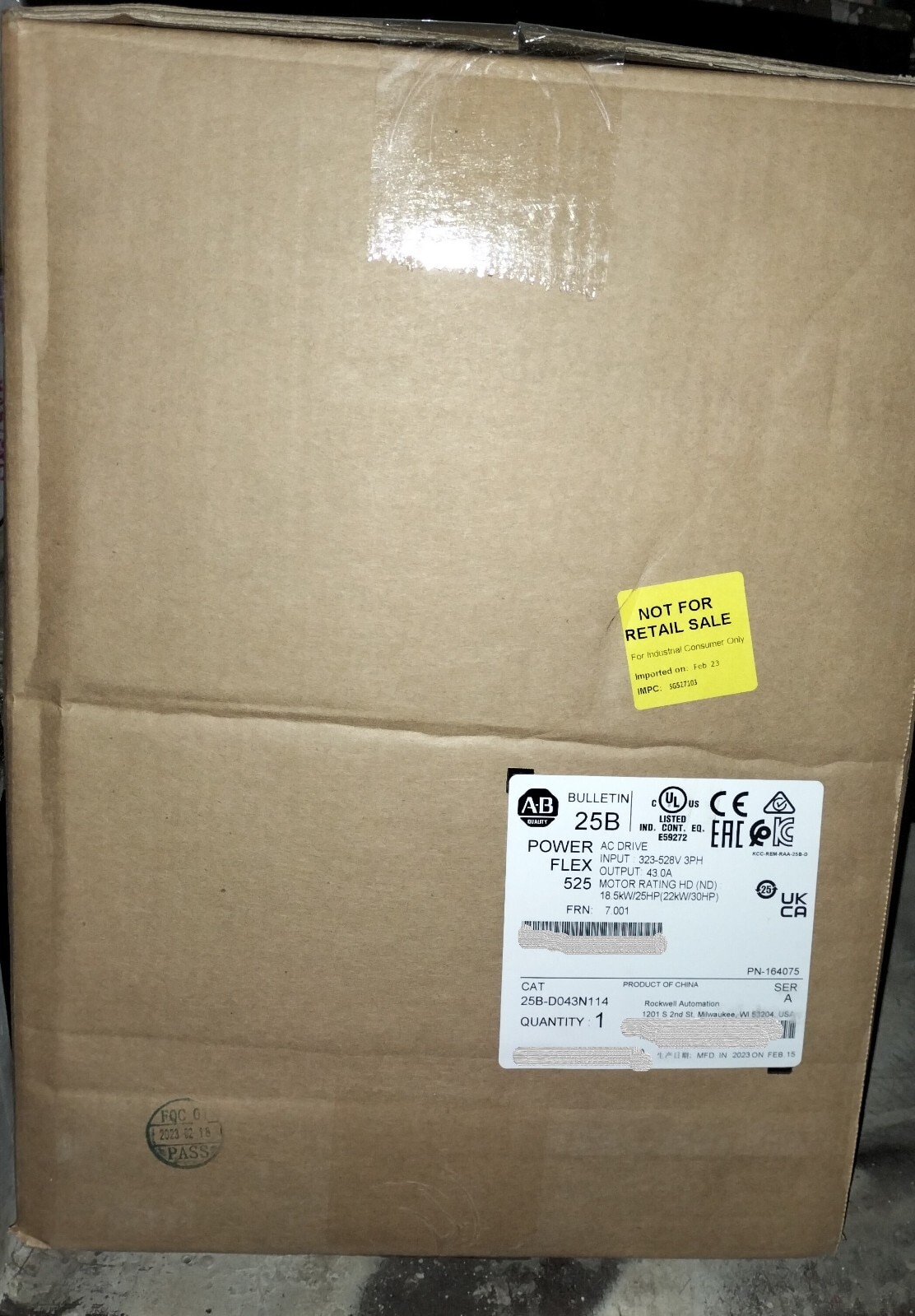 ALLEN BRADLEY AC DRIVE 25B-D043N114 image 3