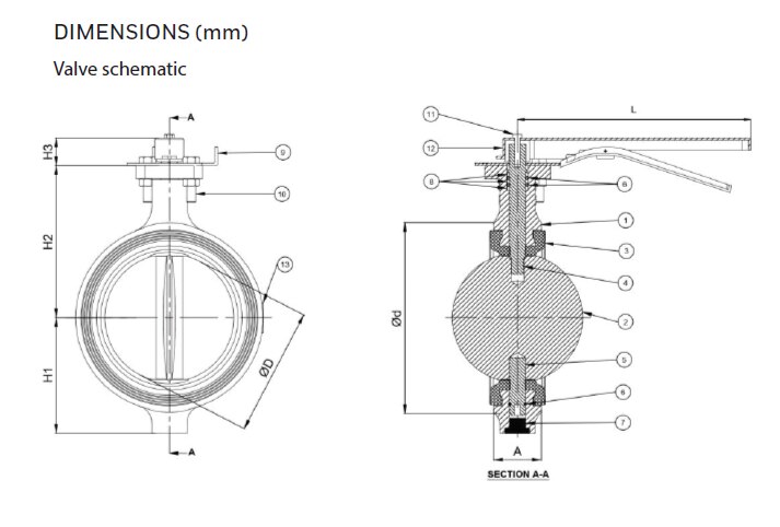 Butterfly Valve Hand Lever Operated image 2